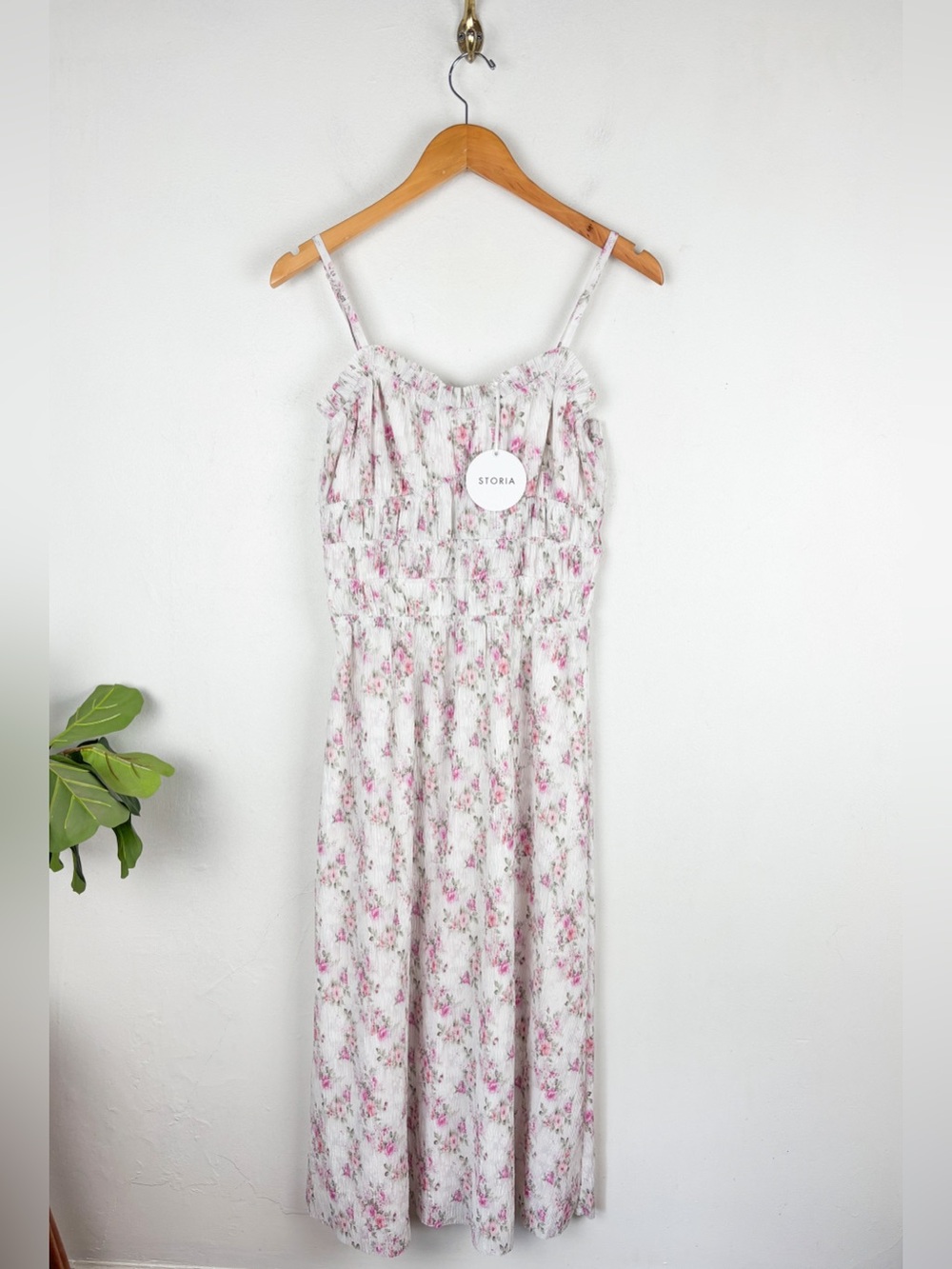 NWT Storia Rose Floral Ruffle Cottagecore Maxi Dress Sz M